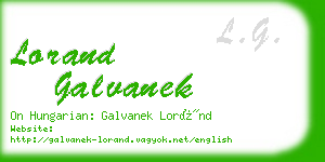 lorand galvanek business card